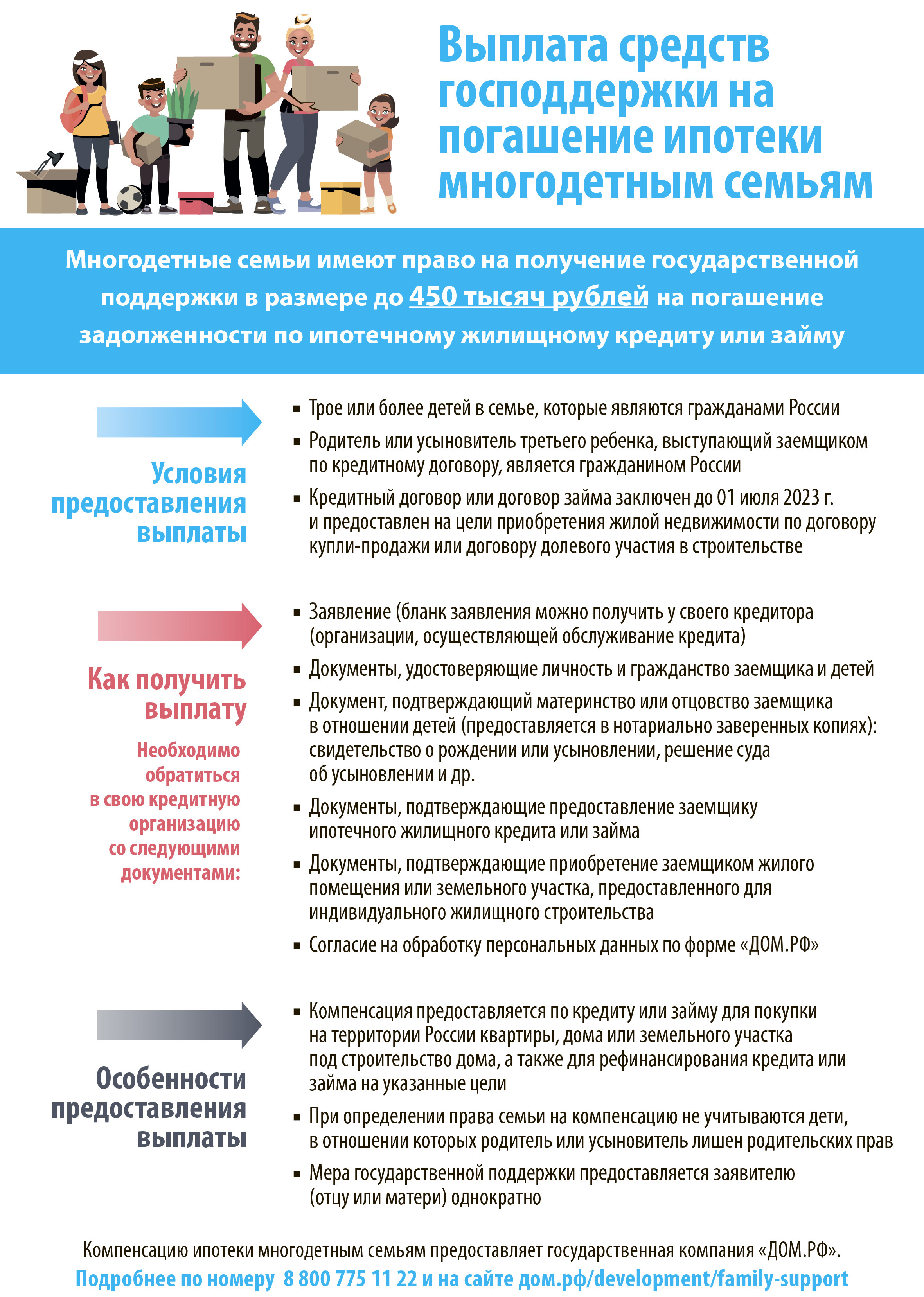 Многодетным семьям помогут с оплатой ипотеки