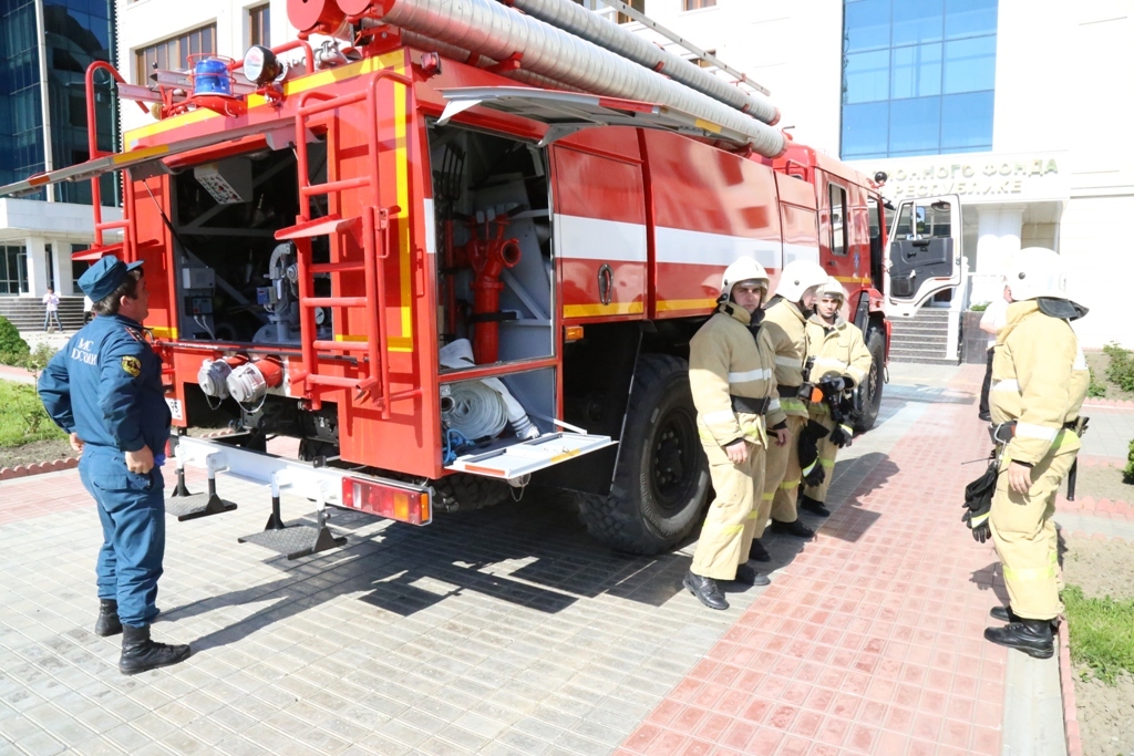 В Отделении ПФР по Чеченской Республике тушили условный пожар 