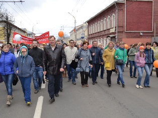 На Первомайском шествии
