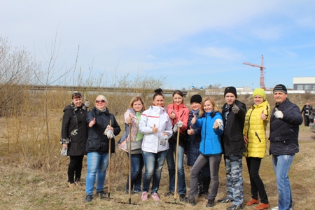 Коллективы Отделения  и Управления ПФР в г. Пскове и Псковском районе приняли участие в субботнике