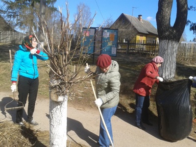 Сотрудники Отдела ПФР в Плюсском районе приняли участие в субботнике