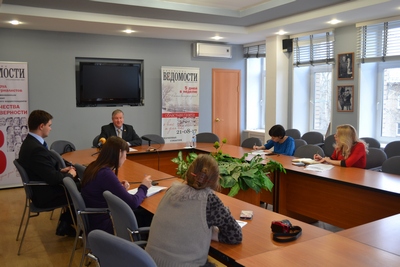 Об итогах пенсионного обеспечения и страхования за 2015 год и ключевых изменениях в пенсионном законодательстве управляющий Отделением ПФР рассказал представителям рязанских СМИ на пресс – конференции 