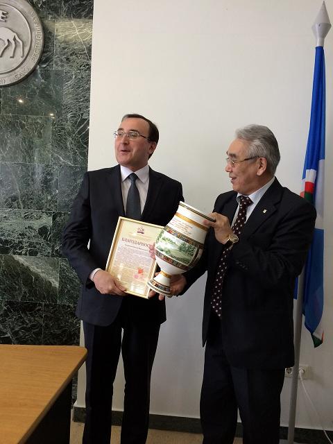 Благодарность ОПФР по РС(Я) главе Мирнинского района.