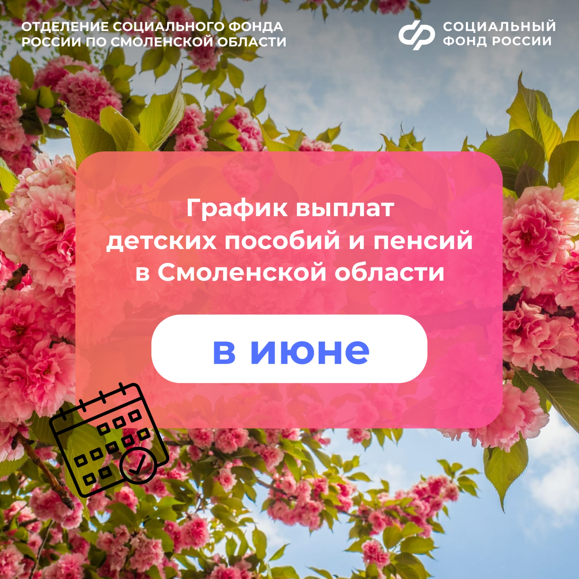 С 3 июня смолянам начнут поступать детские пособия и пенсии